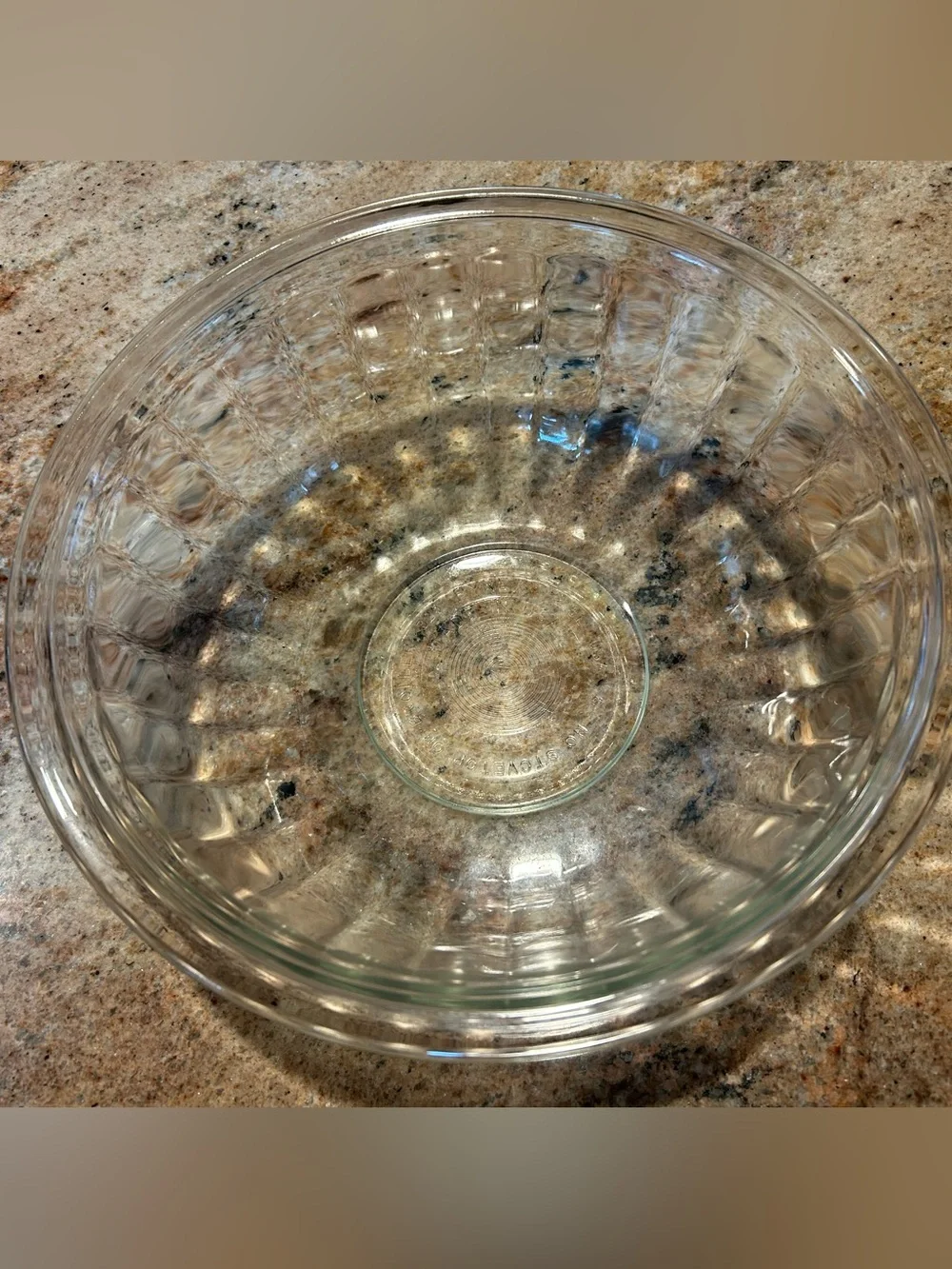 Pyrex #325 2.5-liter 2.5Qt Sculpted Ribbed Glass Mixing/ Nesting Bowl No Chips.